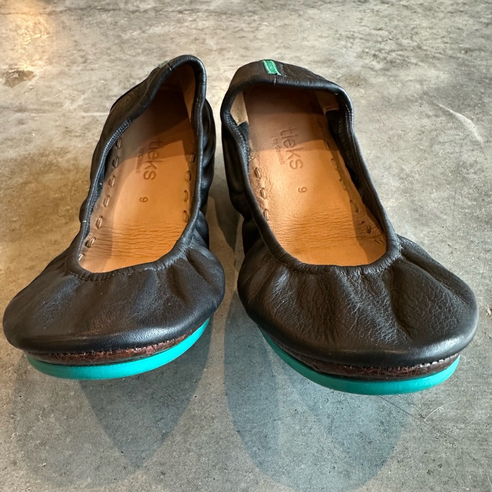 Tieks Black Leather Ballet Flats - Picture 2 of 9